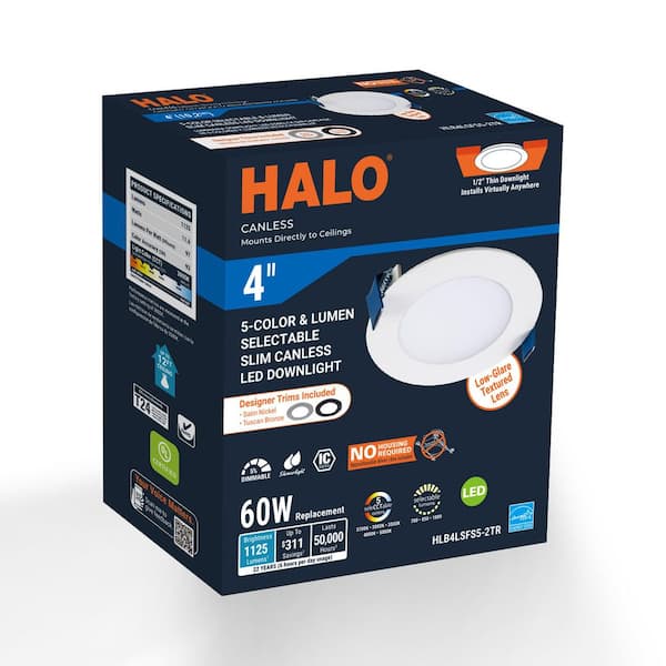 4 in. Selectable for Use in New Construction/Remodel/Retrofit Installation, Integrated LED Downlight w/2 Trims