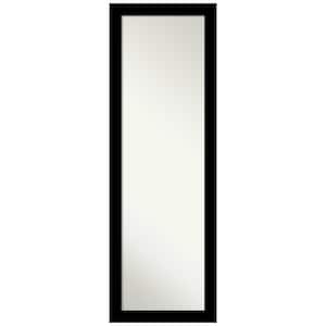 Brushed Black 17.25 in. x 51.25 in. Non-Beveled Modern Rectangle Framed Full Length on the Door Mirror in Black
