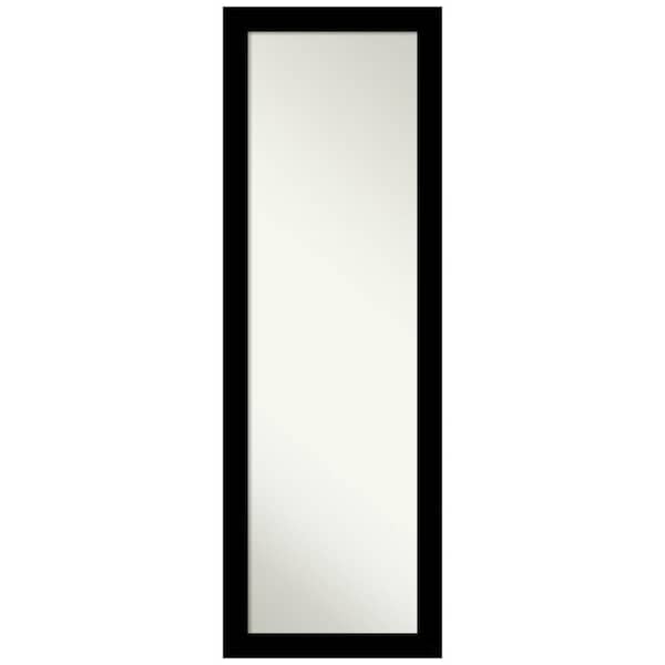 Amanti Art Brushed Black 17.25 in. x 51.25 in. Non-Beveled Modern Rectangle Framed Full Length on the Door Mirror in Black