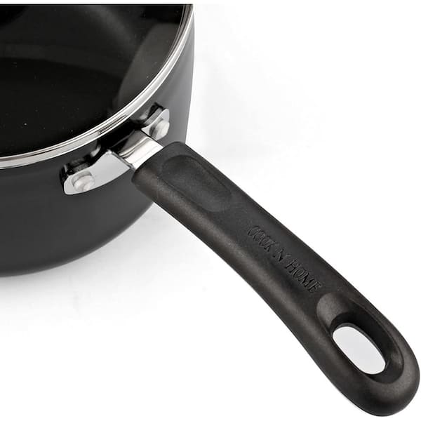 ESLITE LIFE 1.5 Quart Sauce Pan with Lid Nonstick Small Soup Quart, Black