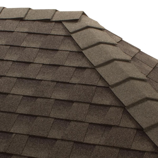 GAF TimberCrest 10 in. W Coastal Slate Bullnose Hip and Ridge Cap Shingles (20 lin. ft. per Box) (30-Pieces)