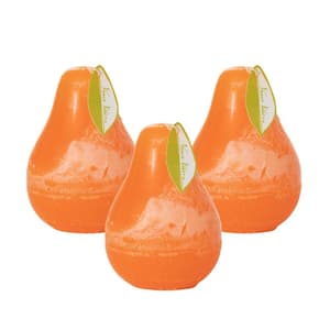 Tangerine Timber Pear Candles - Set of 3