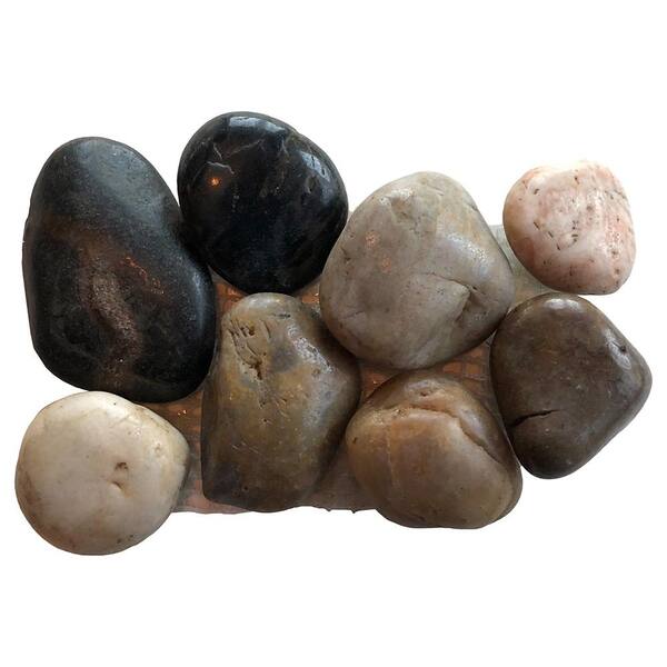 Solistone Anatolia Rumi Polished Natural Stone Pebble Mosaic 4.5 in. x 6.5 in. Tile Sample