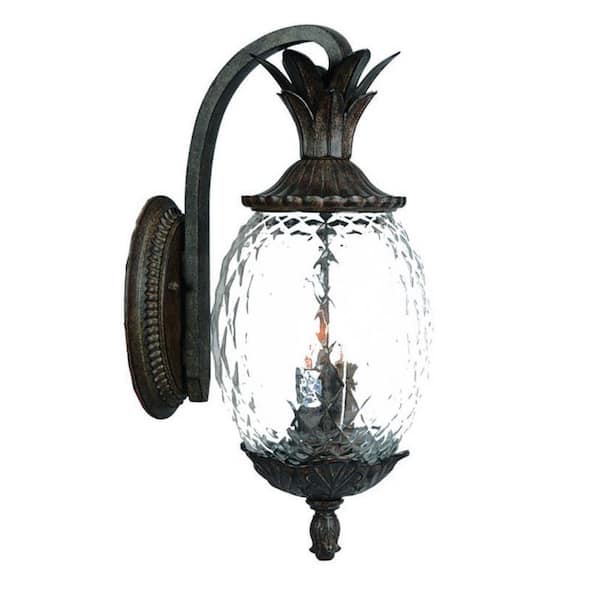 21.75 in. Black Outdoor Hardwired Sconce with No Bulbs Included