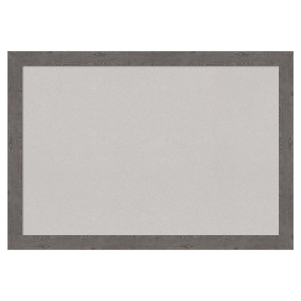 Amanti Art Rustic Plank Grey Narrow Framed Grey Corkboard 39 in. x 27 ...