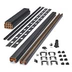 Transcend 8 ft. x 42 in. Charcoal Black Composite Rail Kit with Black Square Balusters-Stair