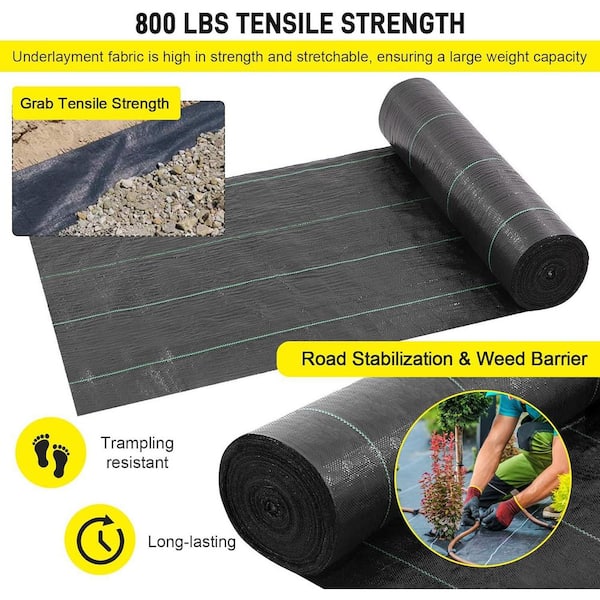 Heavy Duty Driveway Fabric 3.5OZ - 13x115 Ft Commercial Weed Barrier For Landscaping