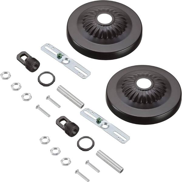 Unbranded 4-3/4 in. Dia with collar Loop and 1 in. Center Hole Oil Rubbed Bronze Finish Chandelier Fixture Canopy Kit (2-Pack)