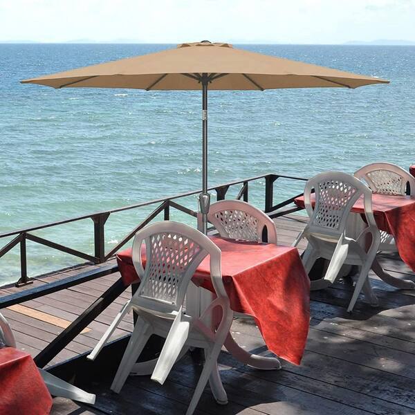 base for large patio umbrella Costway Cantilever Patio Umbrella Base with Wheels, Retractable Pull Rod,  360 Rotation for Pool in Black HCST13591