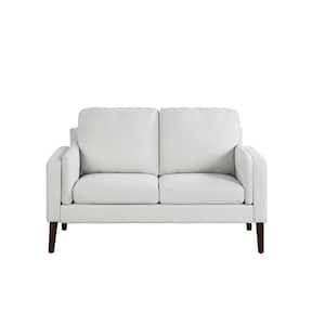 Naik Collection 31.8 Light Gray Loveseat with Polyester Upholstered Straight Arms