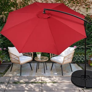 9.1 ft. x 10 ft. Cantilever Umbrella in Red, Offset Outdoor Patio Umbrella