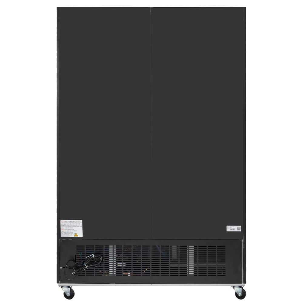 Black Double Door Glass Merchandiser Refrigerator with Wire Shelves