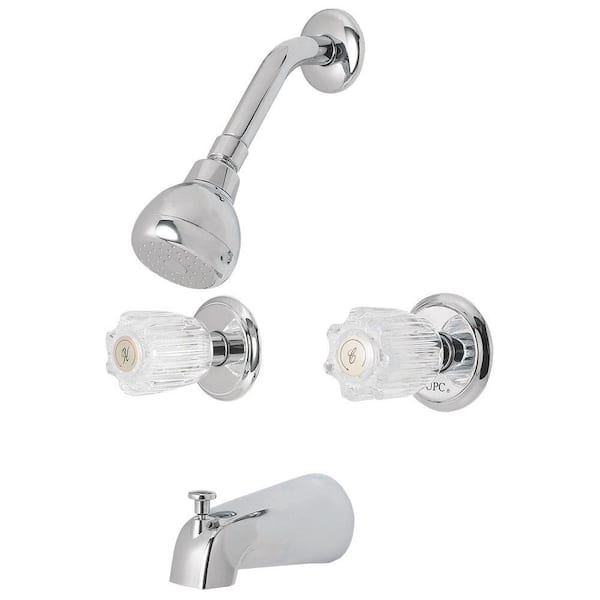 EZ-FLO Traditional Collection 2-Handle Washerless Tub and Shower Set in Chrome (Valve Not Included)