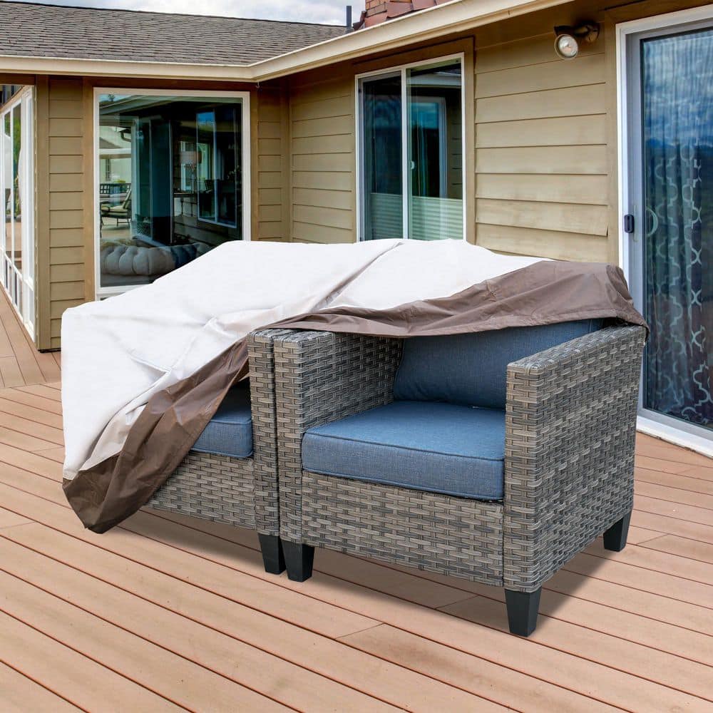 OVIOS 58.7 in. L x 31 in. W x 29 in. H Beige Patio Furniture Cover PGRS