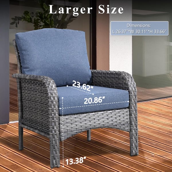 【Lrose】WTW　APERTO CHAIR DENIM ARM２ XIZZI Aster Gray Wicker Outdoor Patio Stationary Lounge