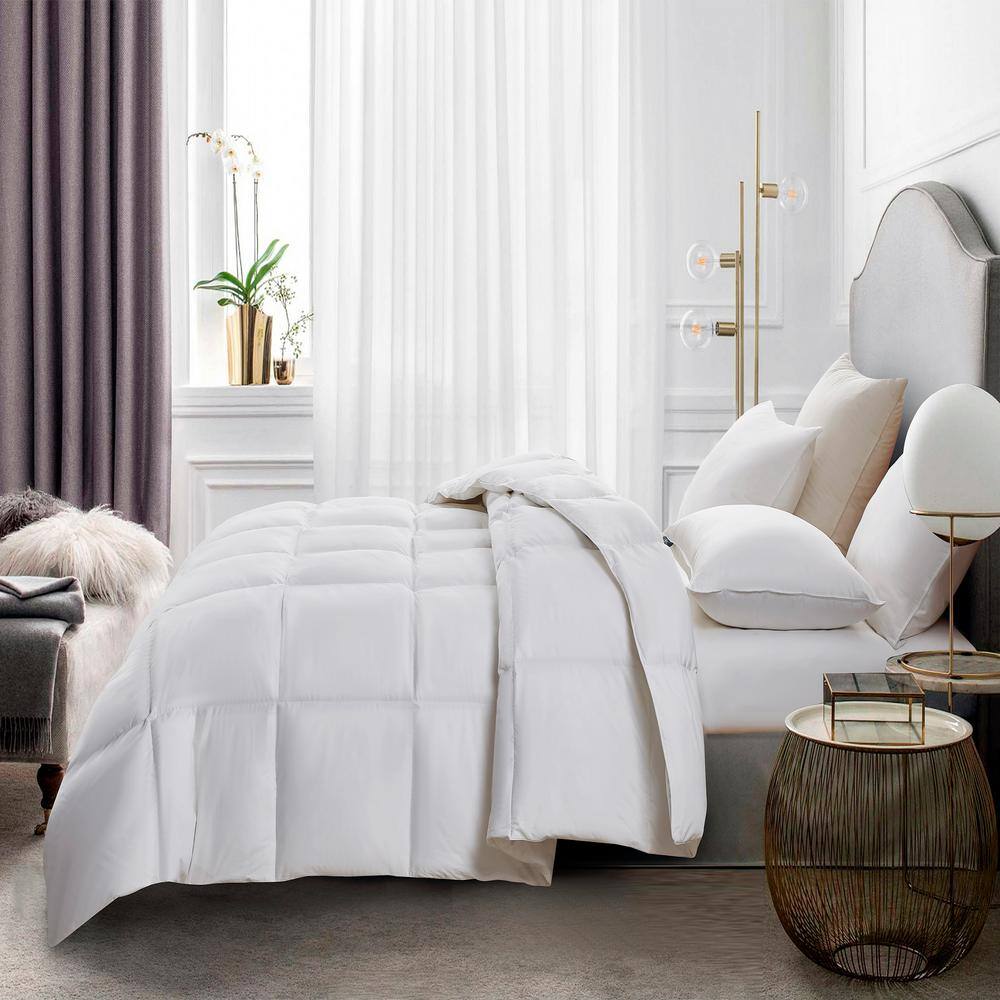 King White Cotton Down Feather Bedspread