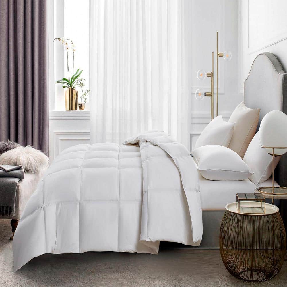 King White Cotton Down Feather Bedspread