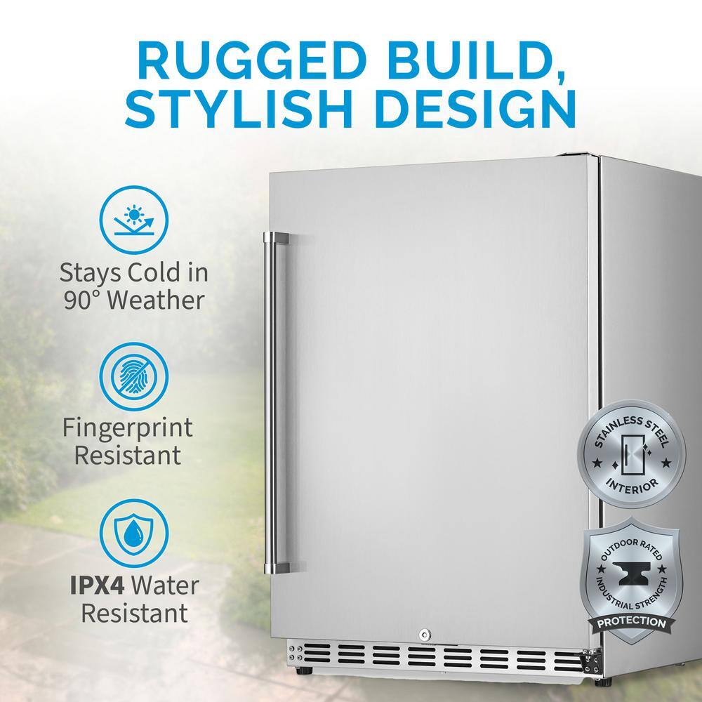 24" Stainless Steel Built-in Beverage Refrigerator with Energy Star