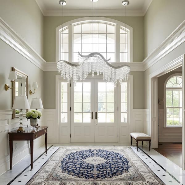 36.2 in. 2-Light Modern Linear Integrated LED Chandeliers Suitable for Entryways, Dining Rooms