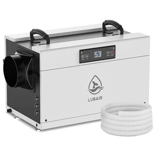 Edendirect 145 pt. 6000 sq.ft. Bucketless Commercial Dehumidifier in White with Drain Hose, Auto Defrost, Timer