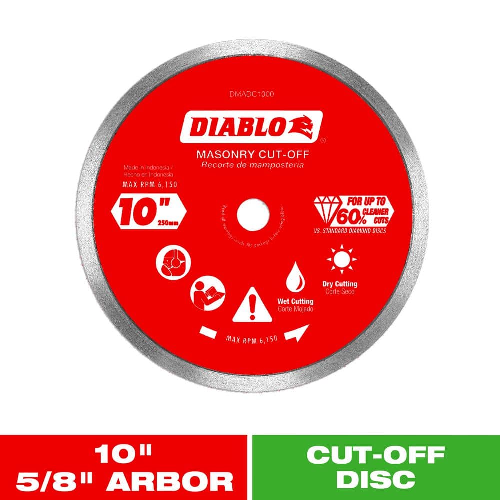 10 in. Diamond Continuous Rim Cut-Off Discs for Masonry price history on PriceWatchPro