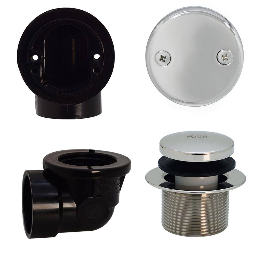 Sch. 40 ABS 1-1/2 in. Course Thread Plumber's Pack Tip-Toe Bathtub Drain with Two-Hole Elbow, Polished Nickel price history on PriceWatchPro