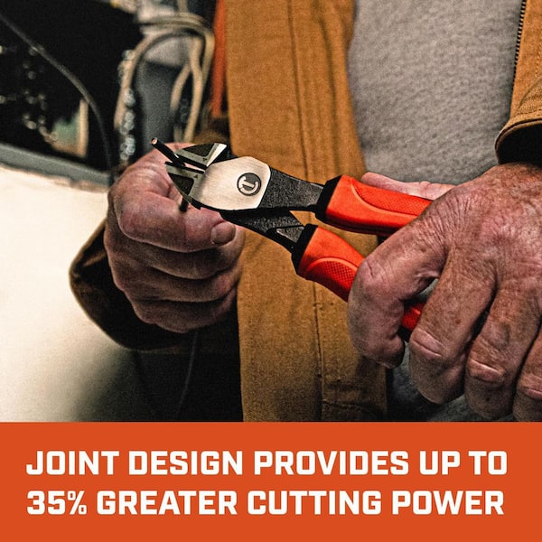 8 in. Z2 High Leverage Diagonal Cutting Pliers with Dual Material Grips