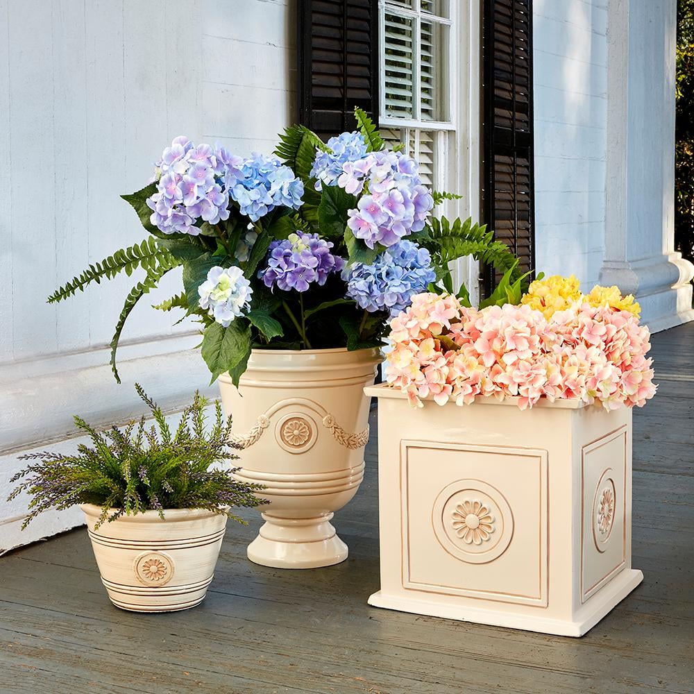 Colony Square Sleek Ivory Planter for Indoor & Outdoor Elegance