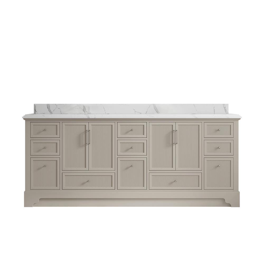 Alys 84 in. W x 22 in. D x 36 in. H Double Sink Bath Vanity in Fine Grain with 1.5 in. Calcutta Laza Qt. Top price history on PriceWatchPro