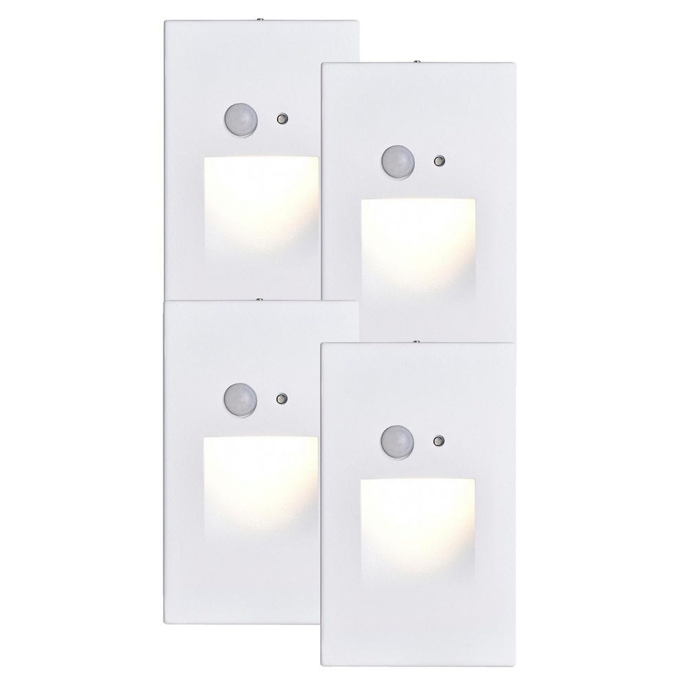 Edvivi Hardwired White Motion Sensing LED Stair Light, Indoor