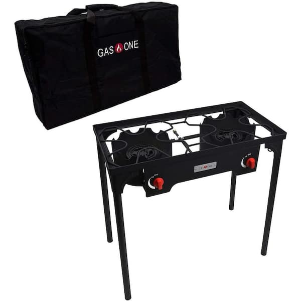 GASONE High Pressure Double Propane Burner Outdoor Cooker Fryer with Carrying Bag