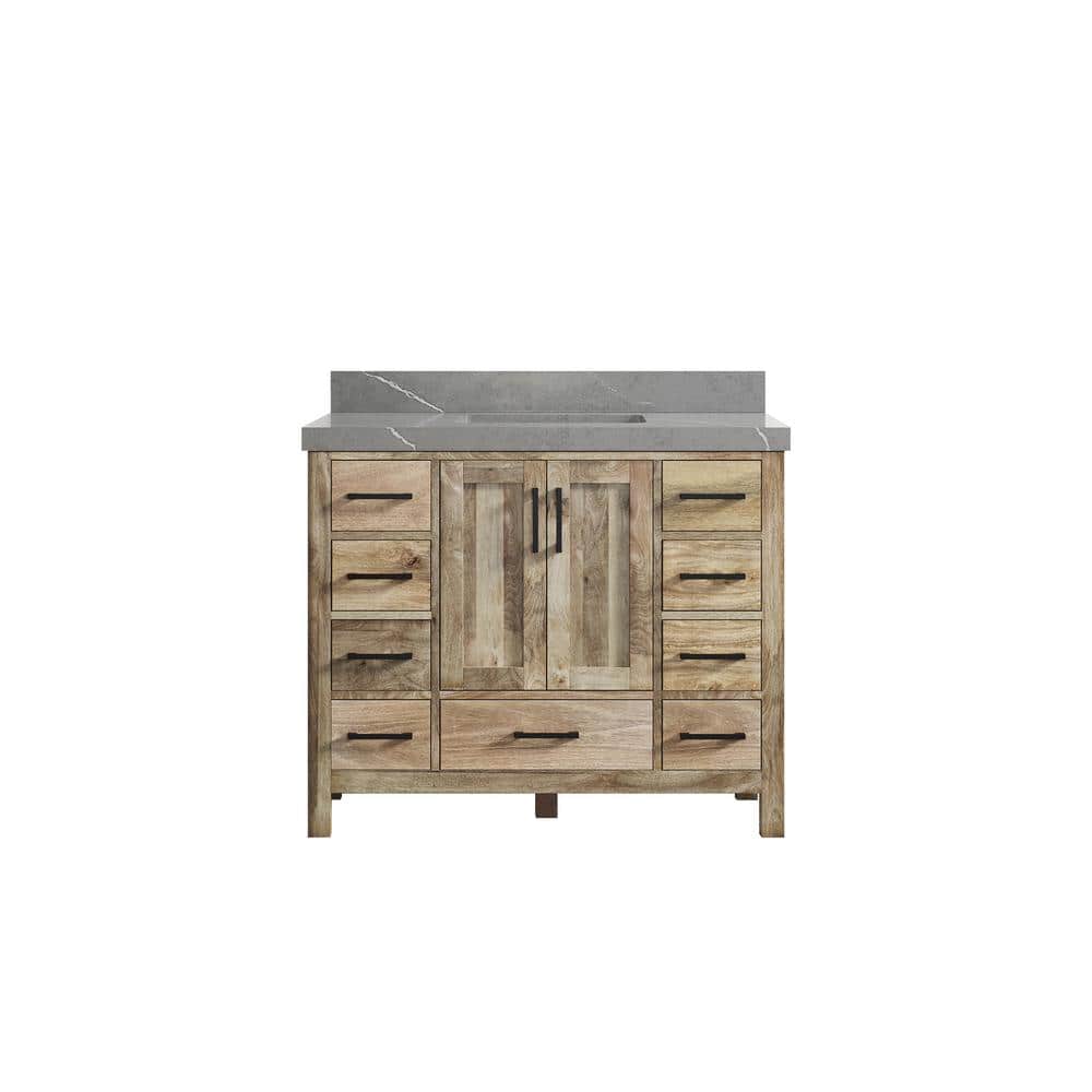 Malibu Mango 42 in. W x 22 in. D x 36 in. H Bath Vanity in Natural with 2 in. Piatra Quartz Top price history on PriceWatchPro