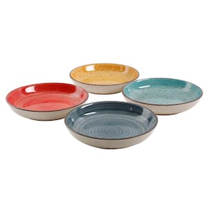 12.05 oz. Assorted Colors Stoneware Pasta Bowls (4-Piece)