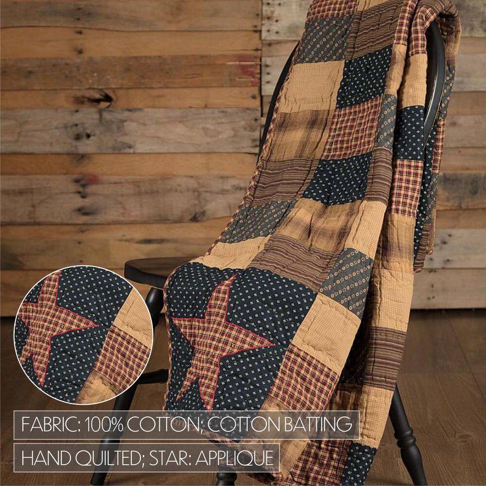 Patriotic Patchwork Cotton Reversible Throw Blanket