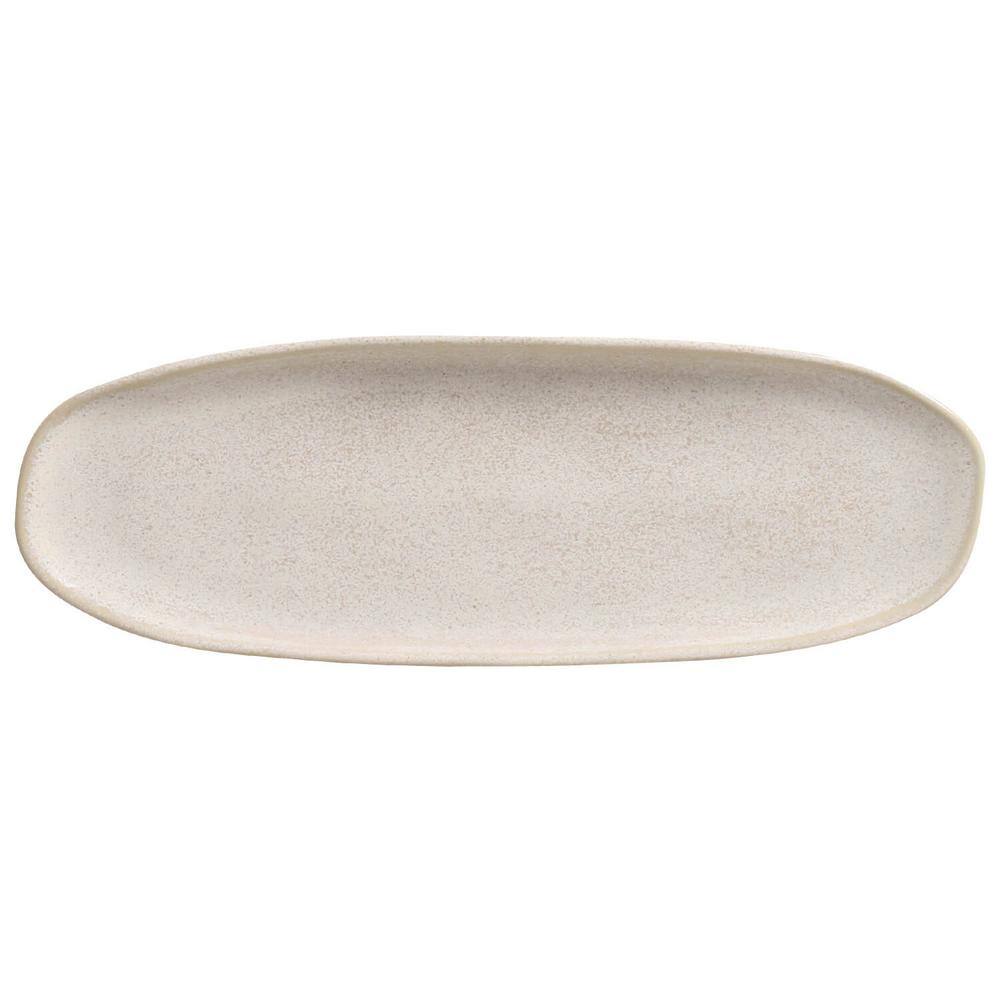 14.17 in. Latte Beige Stoneware Shallow Oval Platter Large Organic (Set of 4) price history on PriceWatchPro