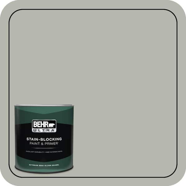BEHR ULTRA 1 qt. #ECC-27-2 Stone Mill Semi-Gloss Enamel Exterior Paint & Primer