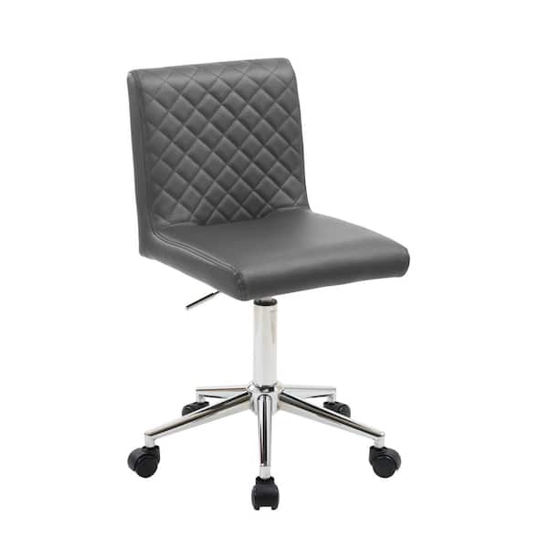 Best Master Furniture Bailey 16 in. W Gray Faux Leather Task Chair with Adjustable Height