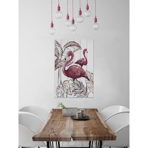 45 in. H x 30 in. W "Pink Flamingo I" by Marmont Hill Printed White Wood Wall Art