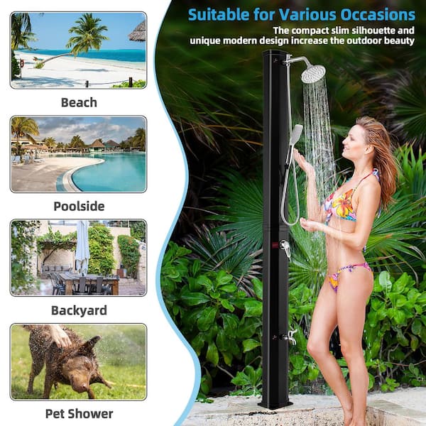 Outdoor faucet protector extends the outdoor shower sauna season