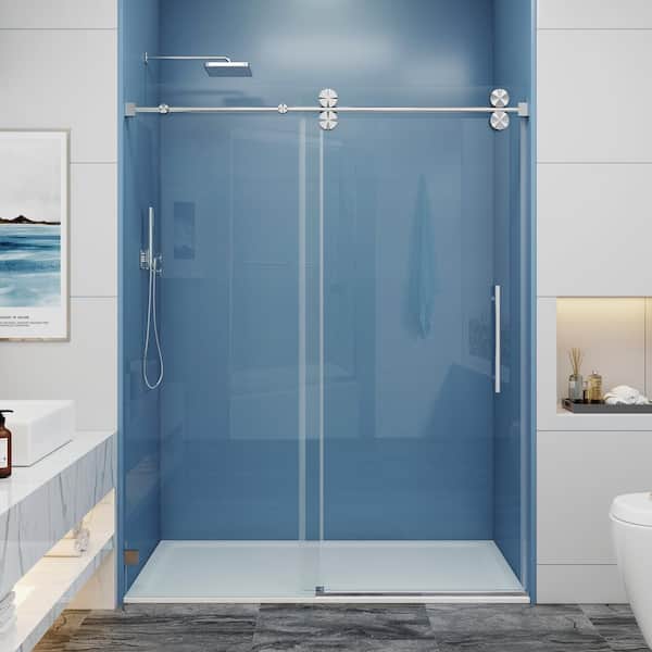 MCOCOD 72 in. W x 76 in. H Single Sliding Frameless Shower Door in