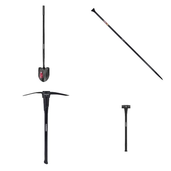 47 in. Digging Shovel, 69 in. San Angelo Bar, 5 lb. Pick Mattock with 36 in. Handle and 10 lb. Sledgehammer Combo