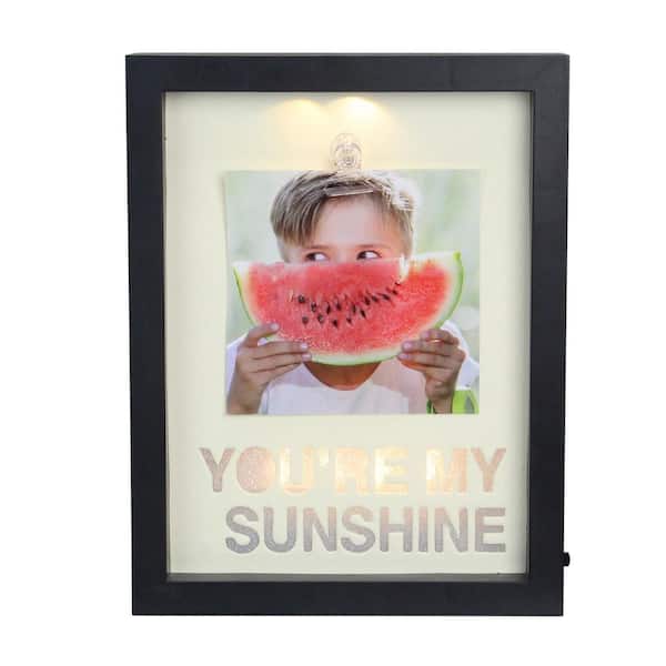 Northlight 9 in. H x 7 in. W LED Lighted You're My Sunshine Picture Frame with Clip (for All Occasions, New Year's, etc.)