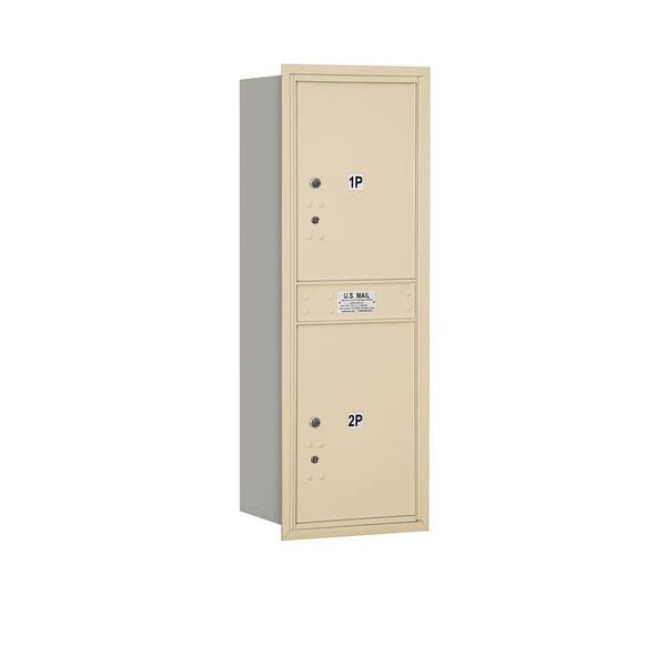 Salsbury Industries 41 in. H x 16 3/4 in. W - Parcel Locker - 2 PL5's - Sandstone - Rear Loading 4C Horizontal Mailbox