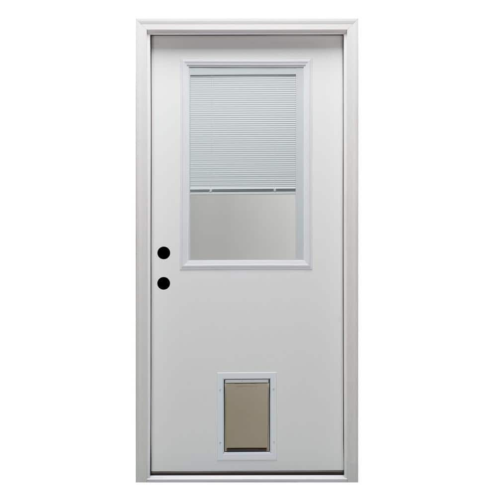 Exterior door with built sales in pet door home depot