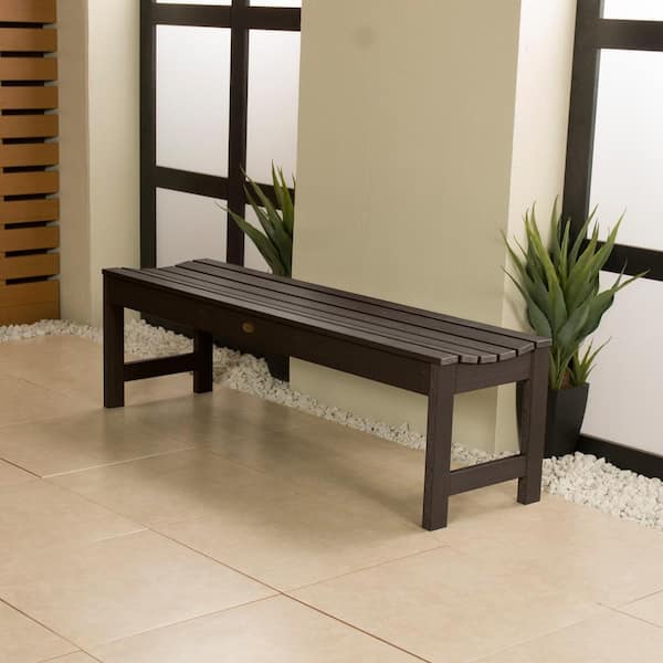 Highwood Lehigh 5 ft. 2-Person Weathered Acorn Recycled Plastic Outdoor Picnic Bench