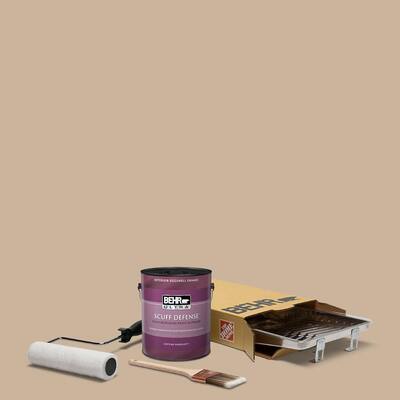 1 gal. #PPU4-07 Mushroom Bisque Extra Durable Eggshell Enamel Int. Paint & 5-Piece Wooster Set All-in-One Project Kit