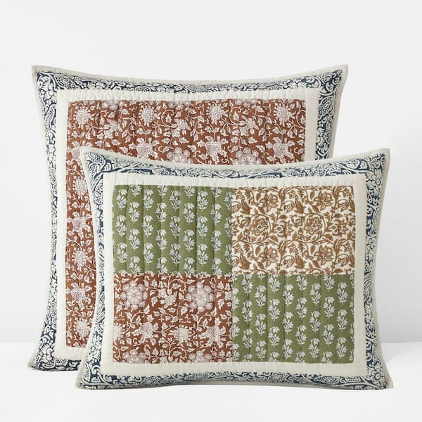 Company Cotton Deepti Patchwork Quilted Multi Cotton King Sham