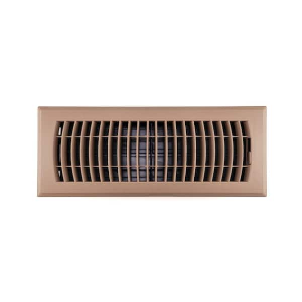 Everbilt 4 in. x 12 in. 1-Way Plastic Floor Register in Brown