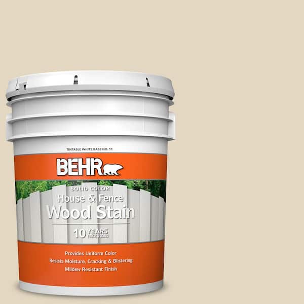 BEHR 5 gal. #S320-2 Pale Parsnip Solid Color House and Fence Exterior Wood Stain