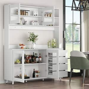 Tileon 4-Shelf White Pantry Organizer with Adjustable Shelves Kitchen Unit Storage  Rack AYBSZHD1657 - The Home Depot